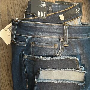 Kut from the Kloth Dark Blue High-Rise Connie Ankle Skinny Jeans